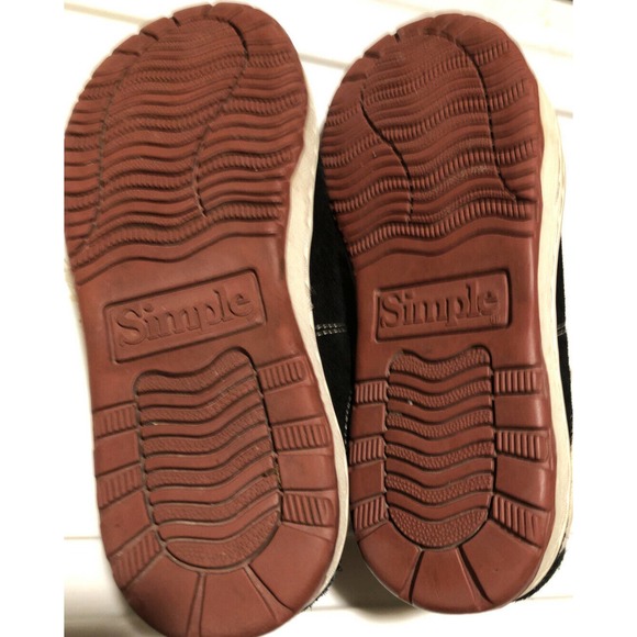 SIMPLE Brand Shoes 5 Old School Suede/ Canvas Lace Up Comfort Black Preowned. - Picture 7 of 7